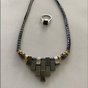 Hematite Necklace and Ring